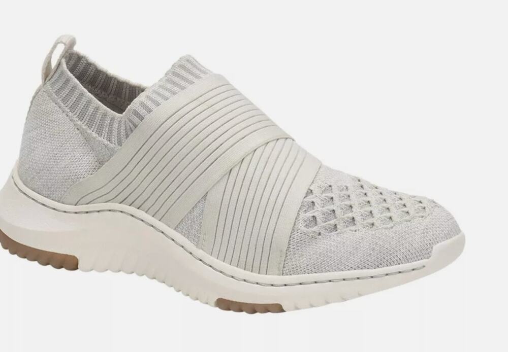 Bionica Womens Sneakers Ocean 6 White Gray Slip On Comfort Travel Capsule
